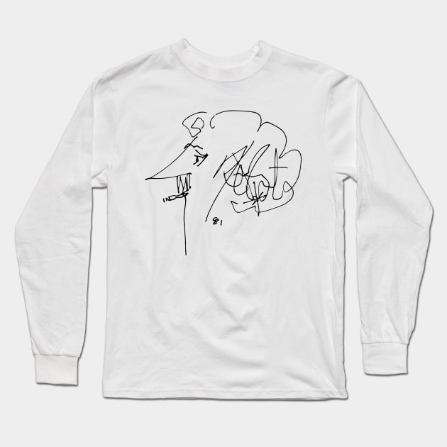 Kurt Vonnegut Self Portrait Long Sleeve T-Shirt by The Lamante Quote